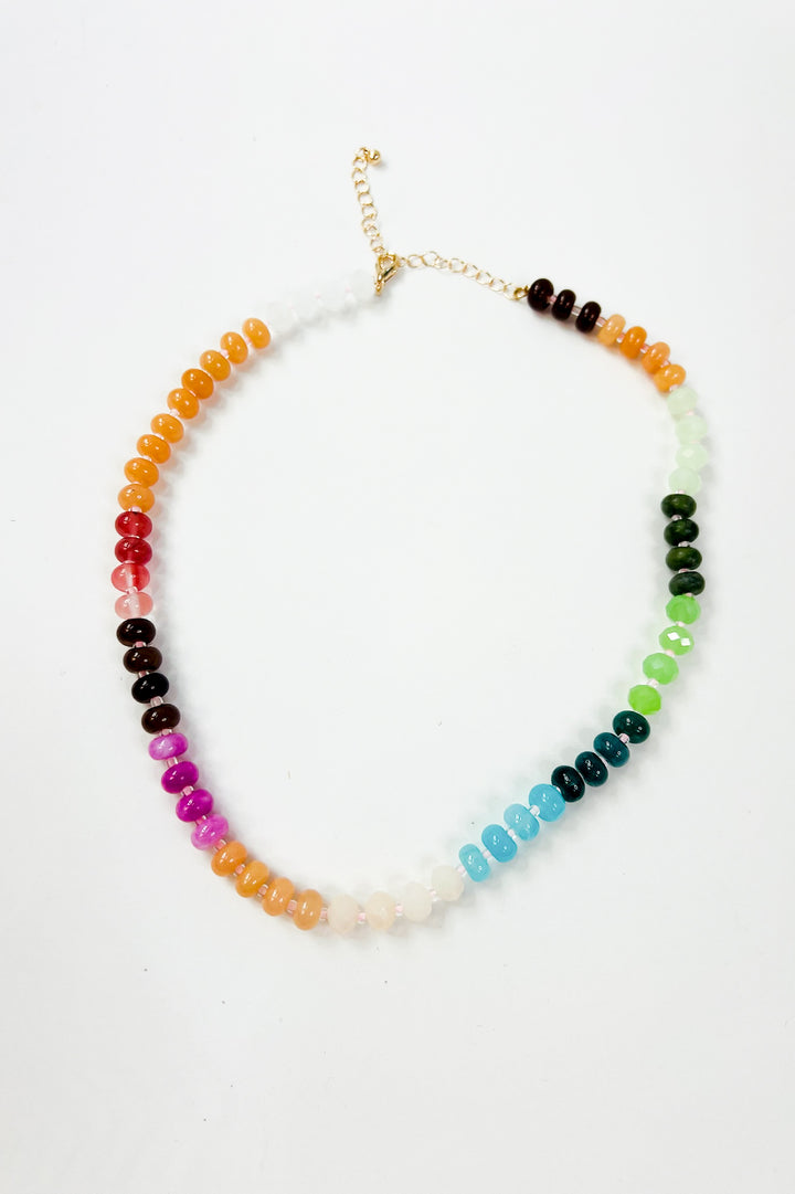 Natural Agate Glass Semi Precious Bead Necklaces