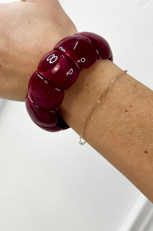 Color-Block Acrylic Stretch Cord Bracelets
