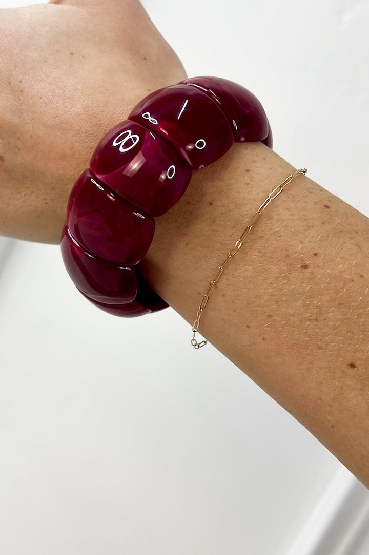 Color-Block Acrylic Stretch Cord Bracelets