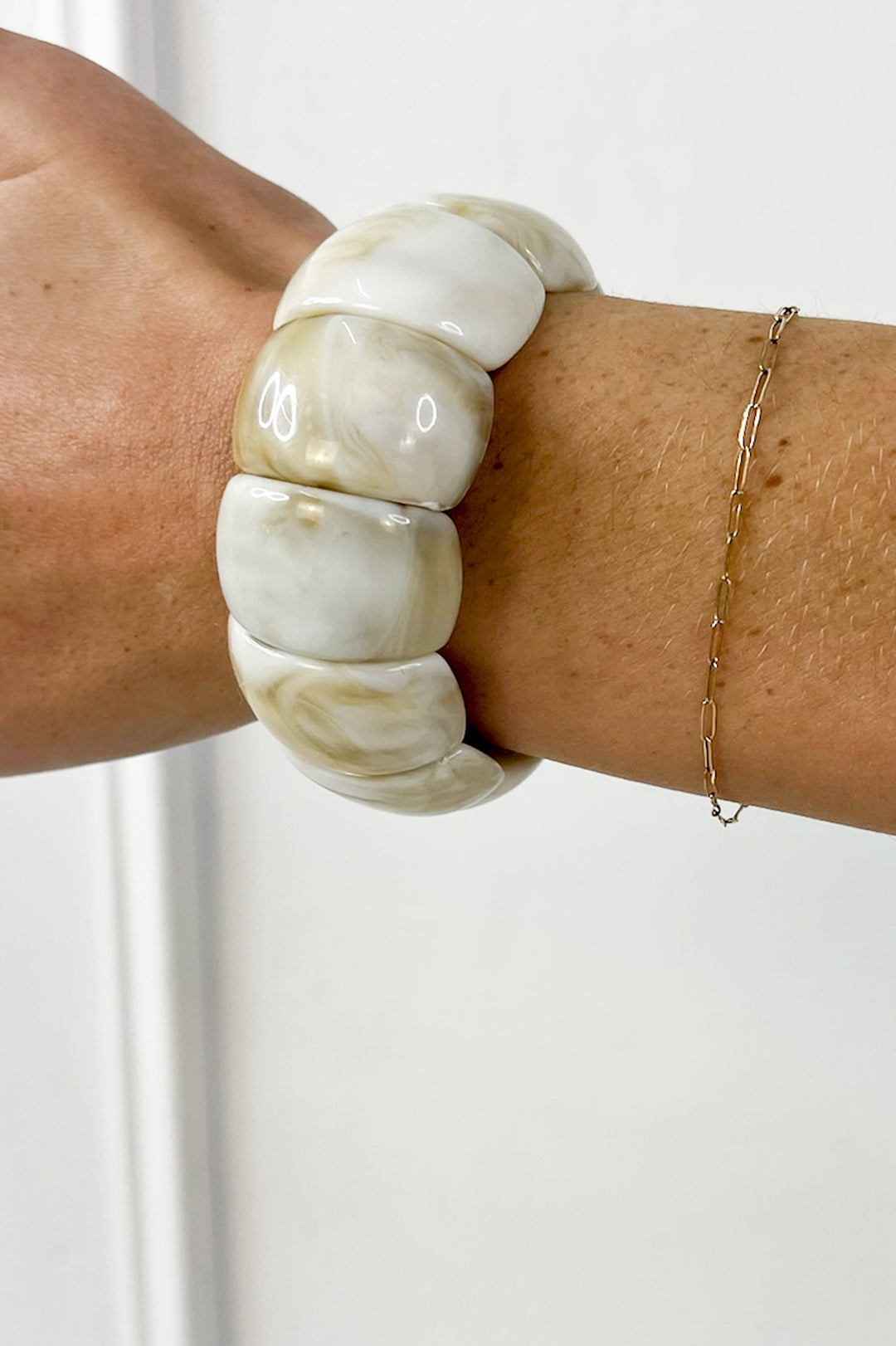 Color-Block Acrylic Stretch Cord Bracelets