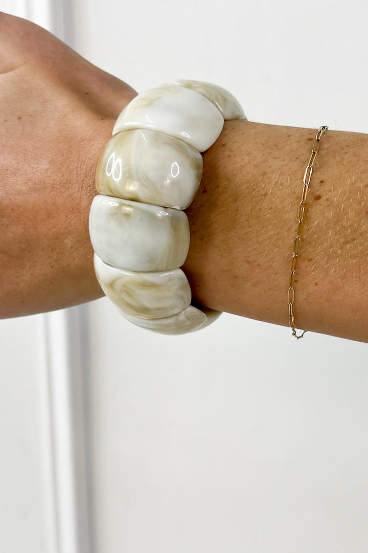Color-Block Acrylic Stretch Cord Bracelets