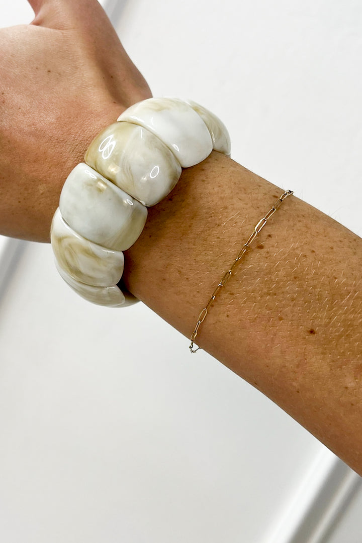 Color-Block Acrylic Stretch Cord Bracelets