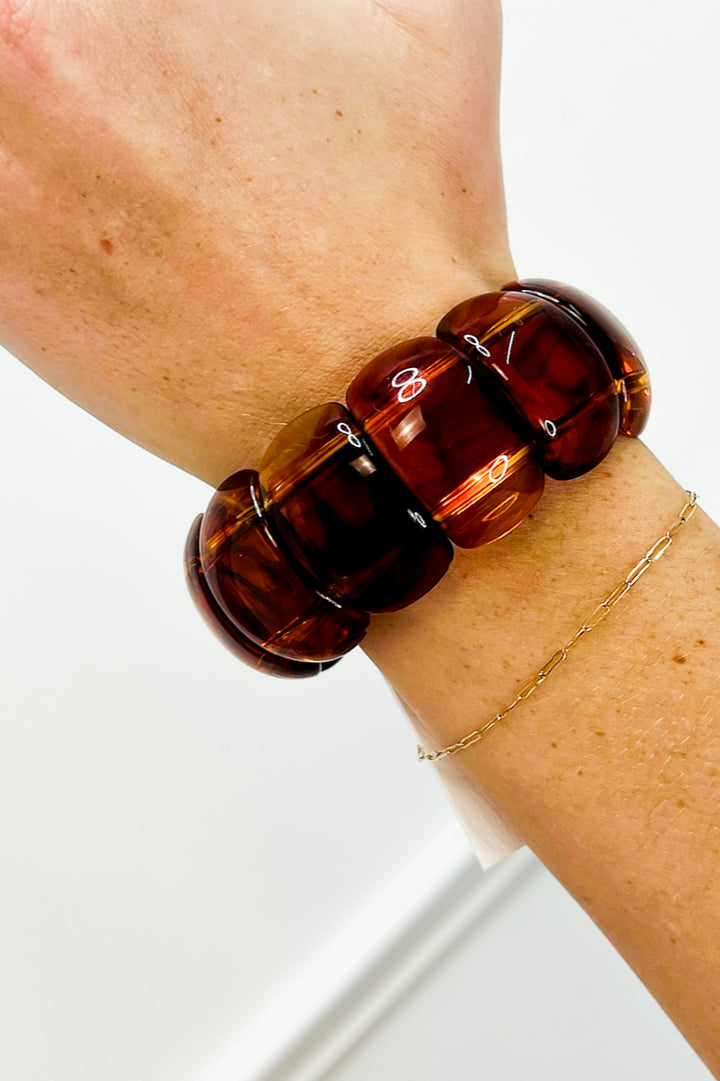 Color-Block Acrylic Stretch Cord Bracelets