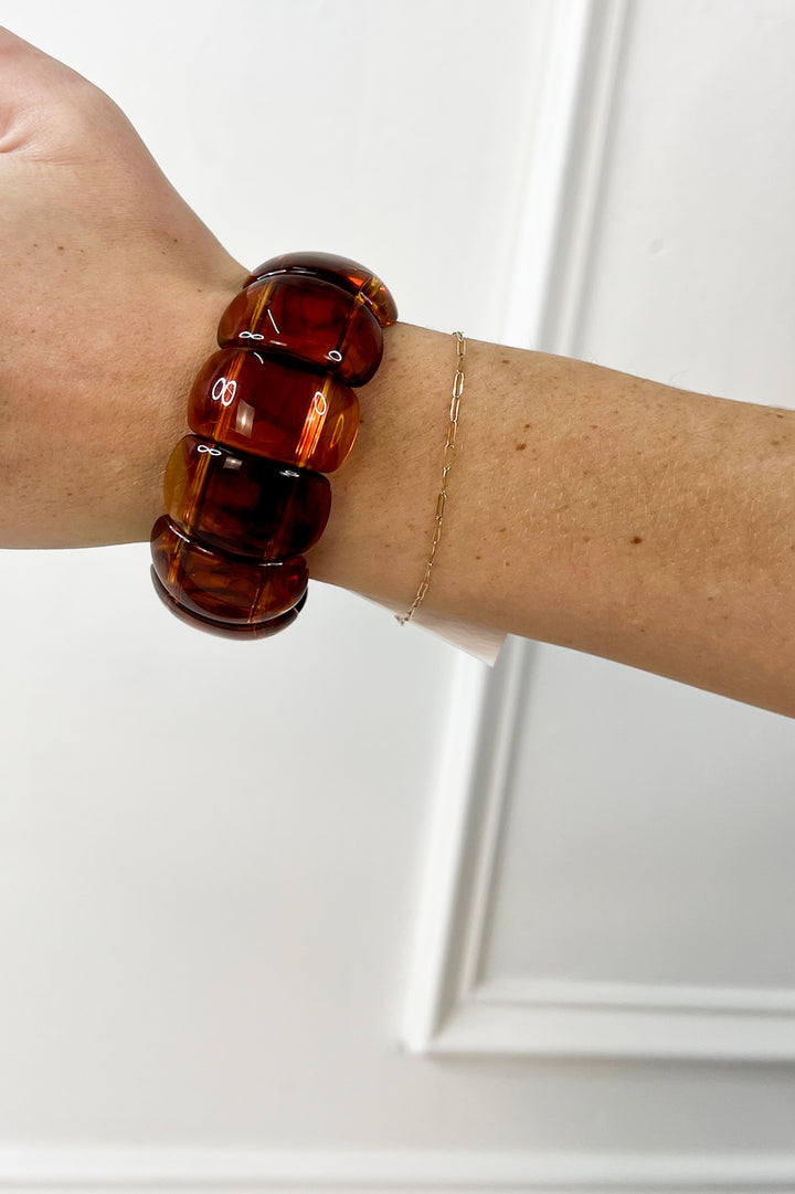 Color-Block Acrylic Stretch Cord Bracelets