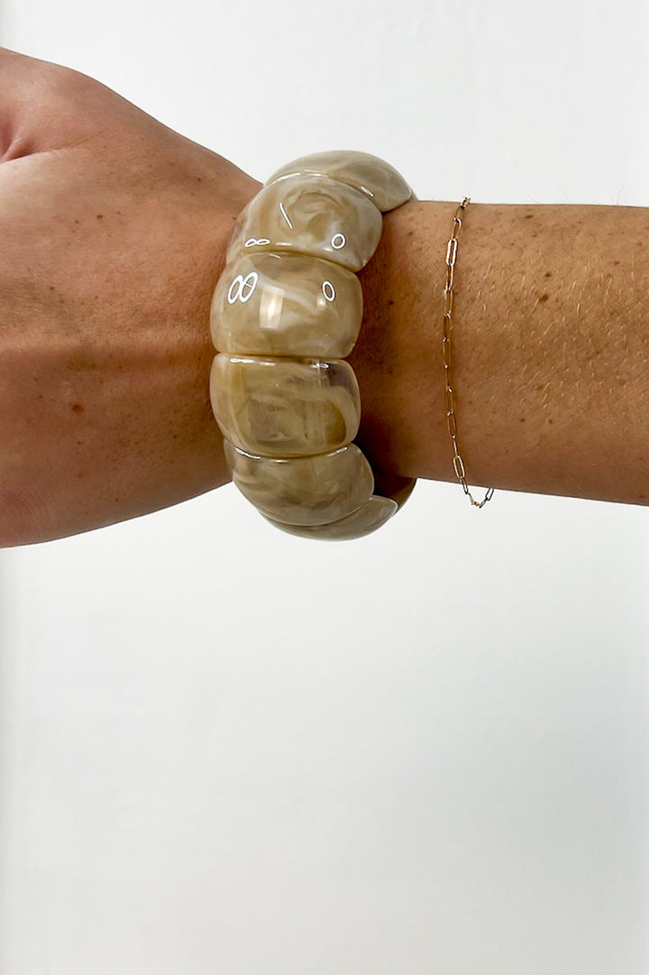 Color-Block Acrylic Stretch Cord Bracelets