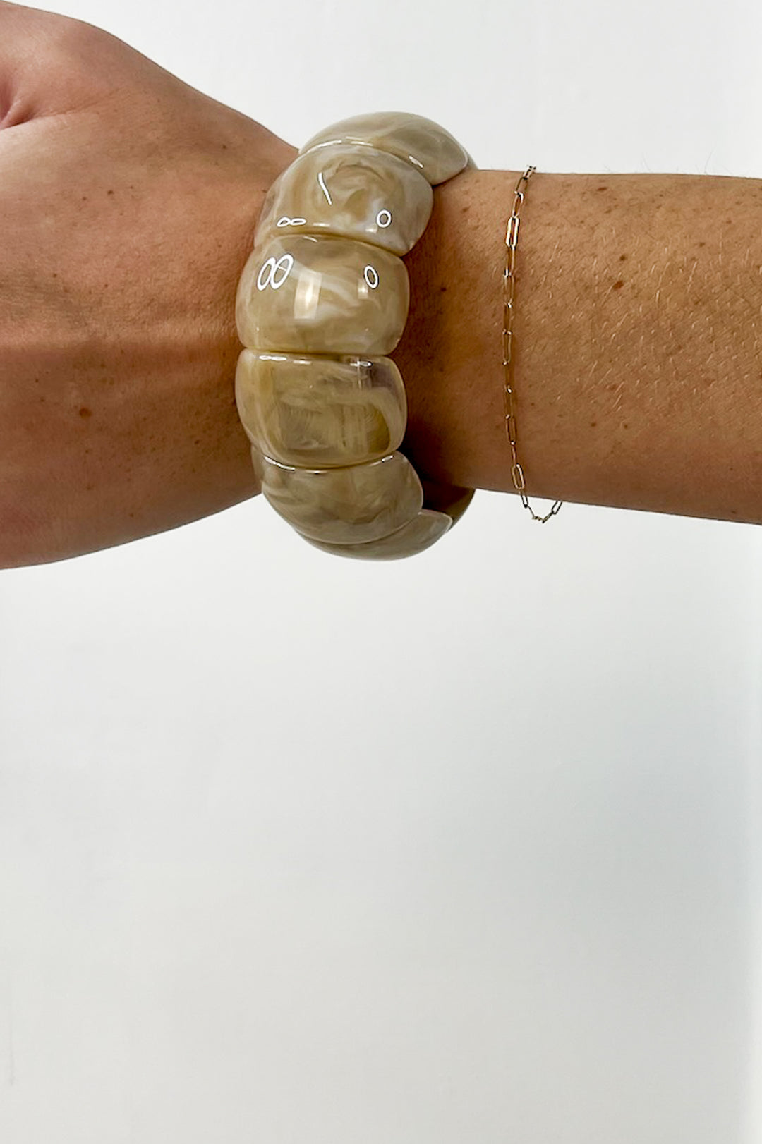 Color-Block Acrylic Stretch Cord Bracelets