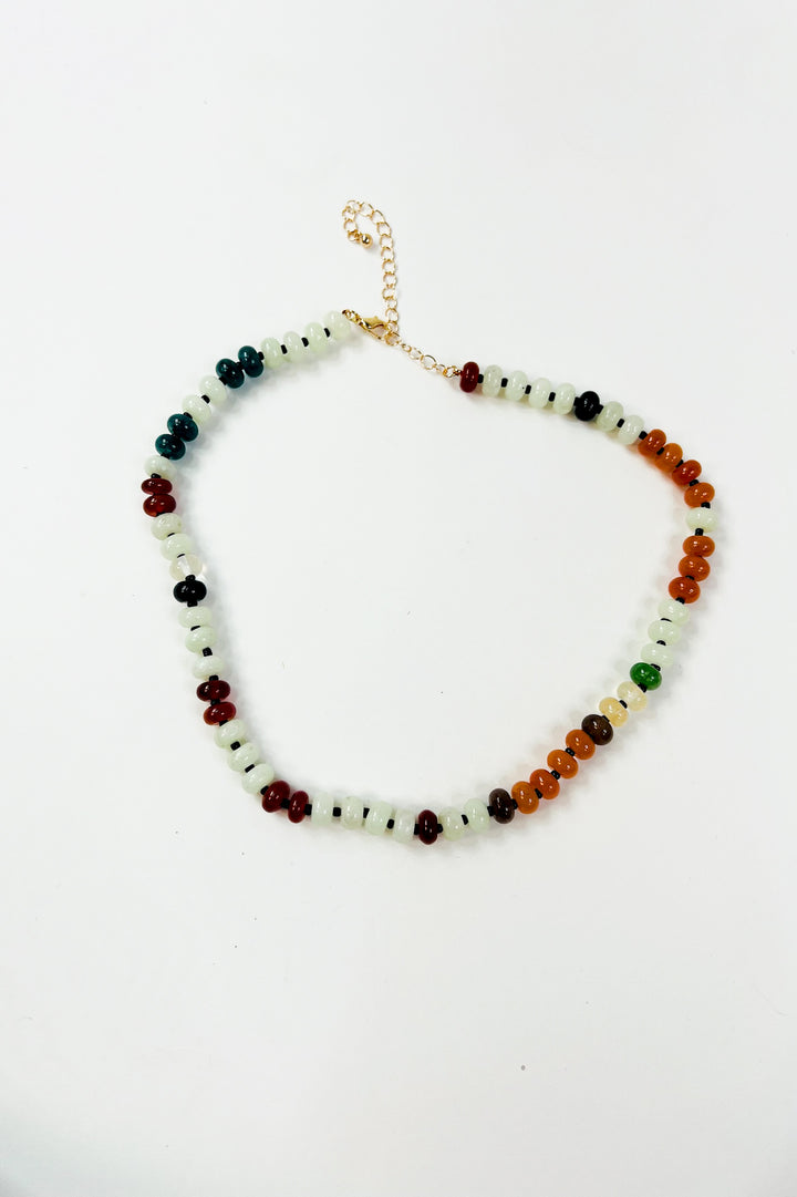 Natural Agate Glass Semi Precious Bead Necklaces