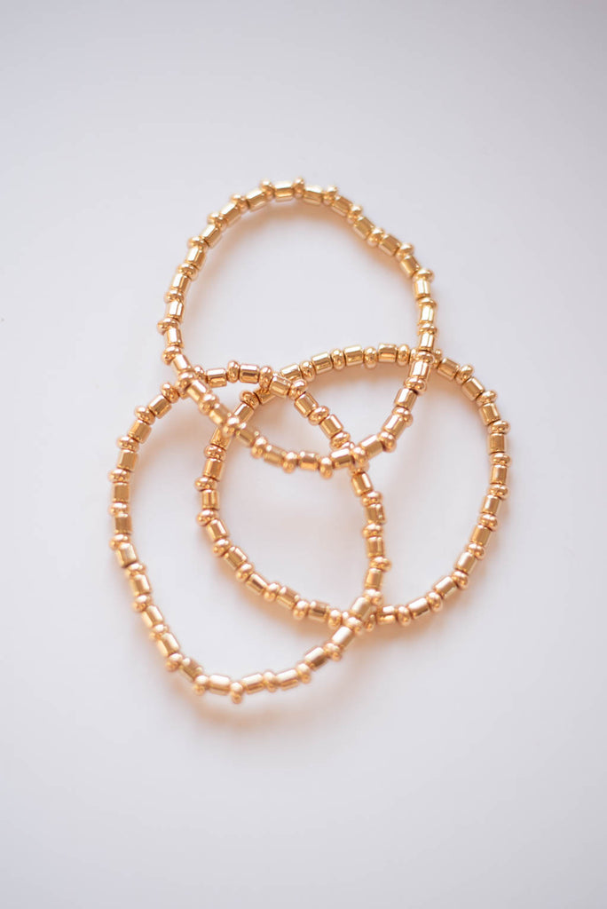 Multi Gold Beaded Bracelet Set