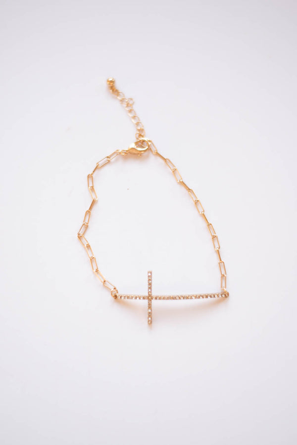 Curved Cross Linked Accent Bracelet