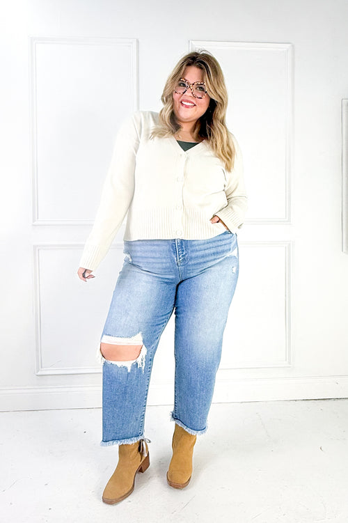Curvy Button Down Cardigan
