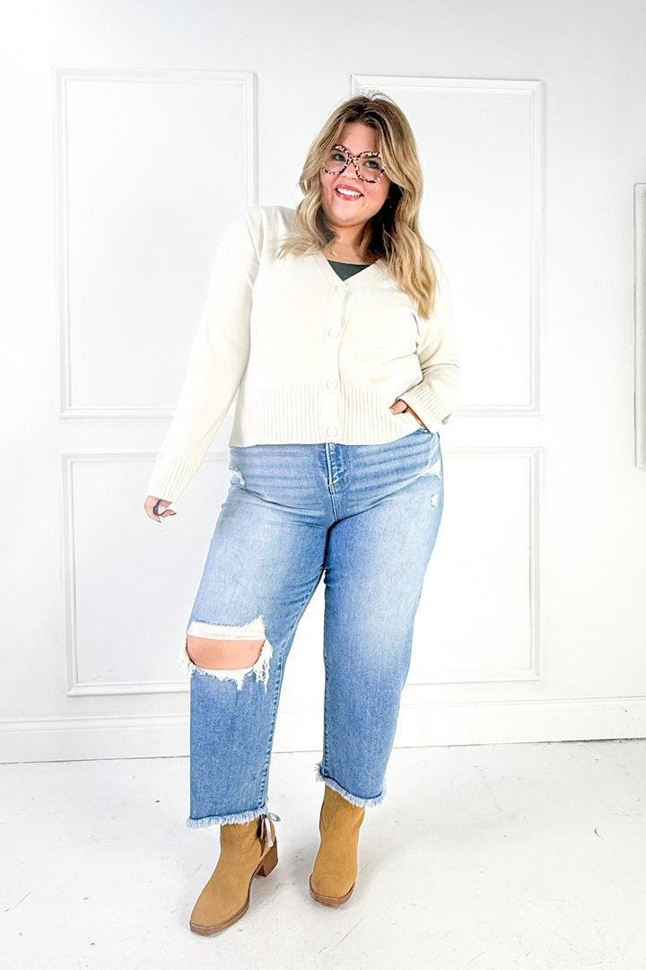 Curvy Button Down Cardigan