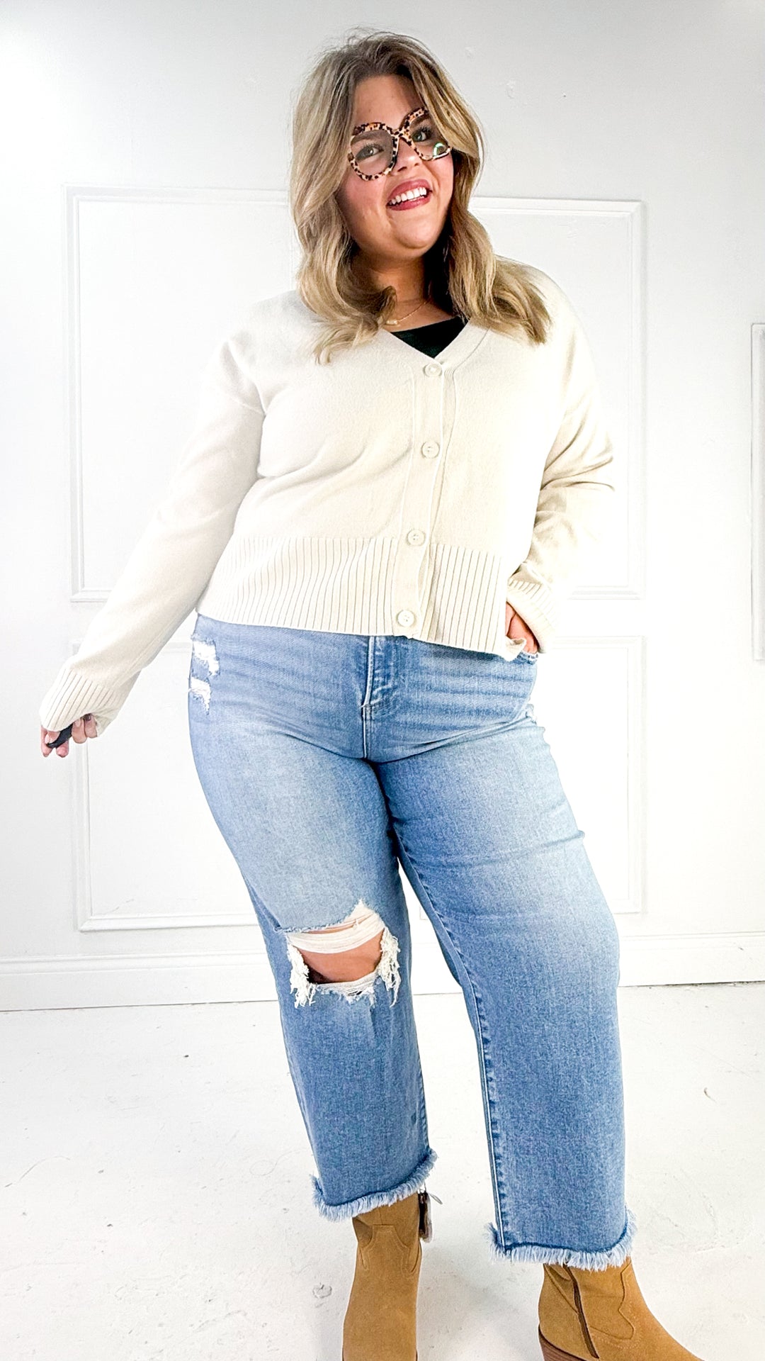 Curvy Button Down Cardigan