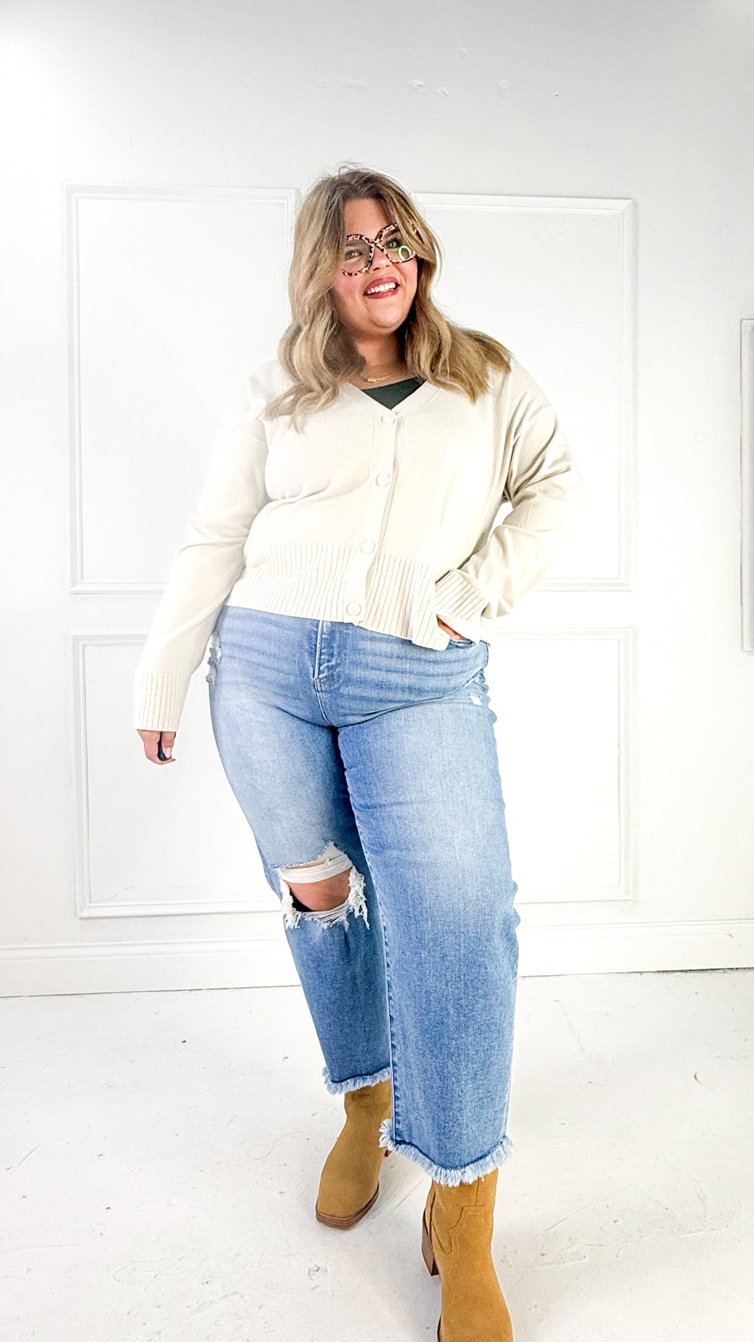 Curvy Button Down Cardigan