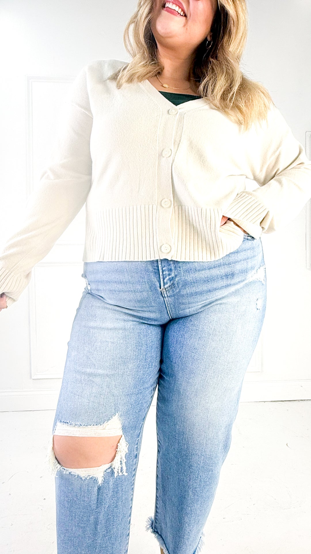 Curvy Button Down Cardigan