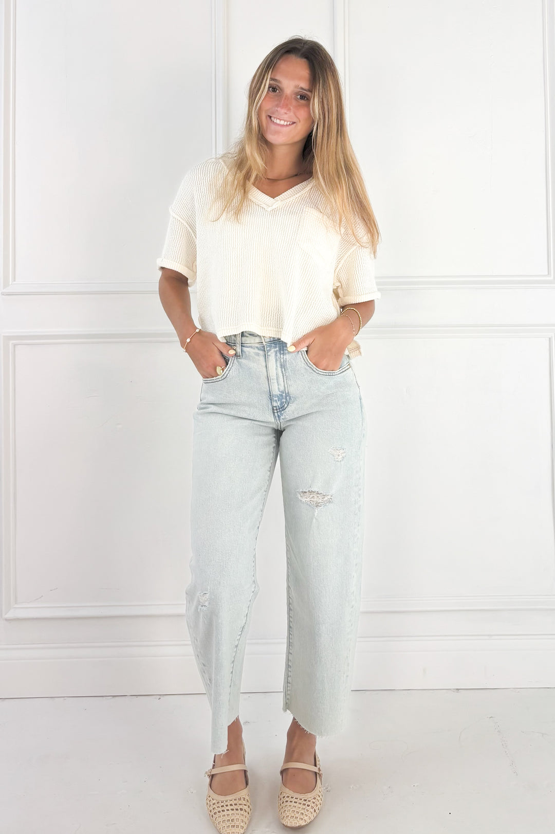 Gwen High Rise Wide Leg Slouchy Raw Hem Jeans by Kut from the Kloth