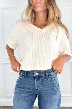 Slouchy Cropped Barrel Jeans with Cuffed Hem
