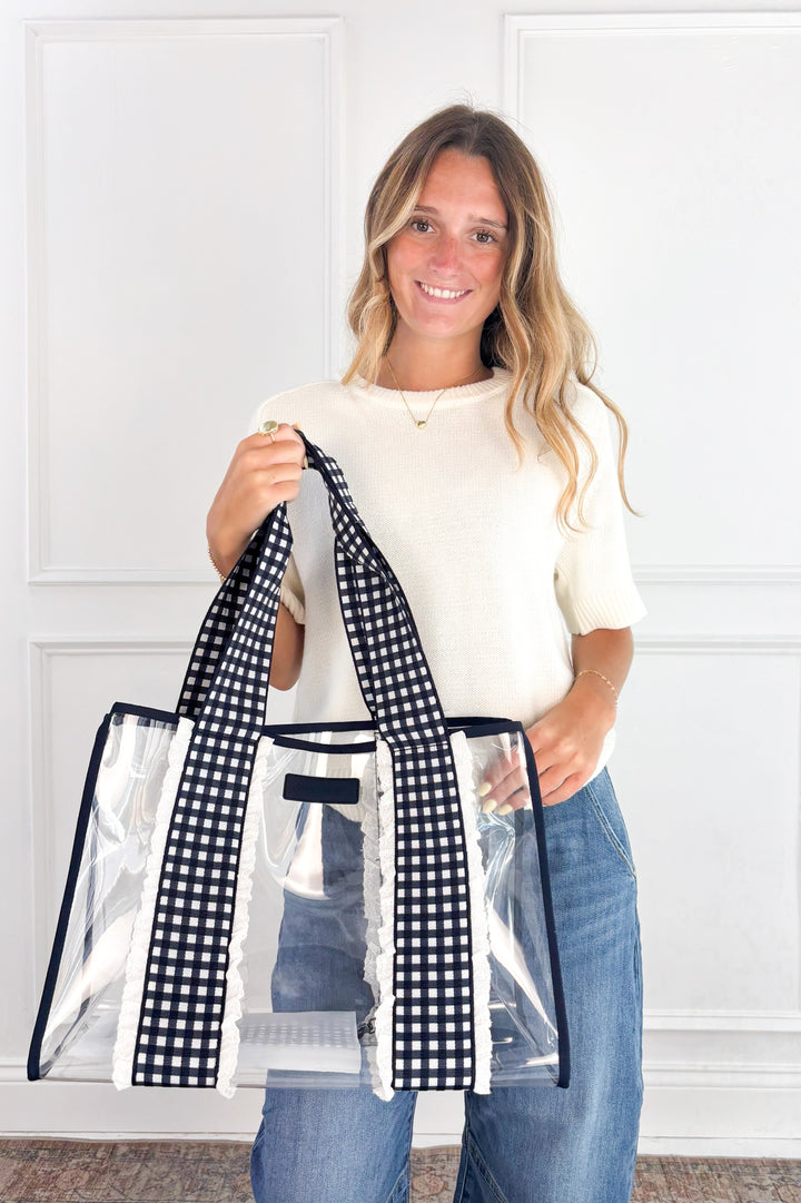 Case-Mate Navy Gingham Jelly Tote Bag