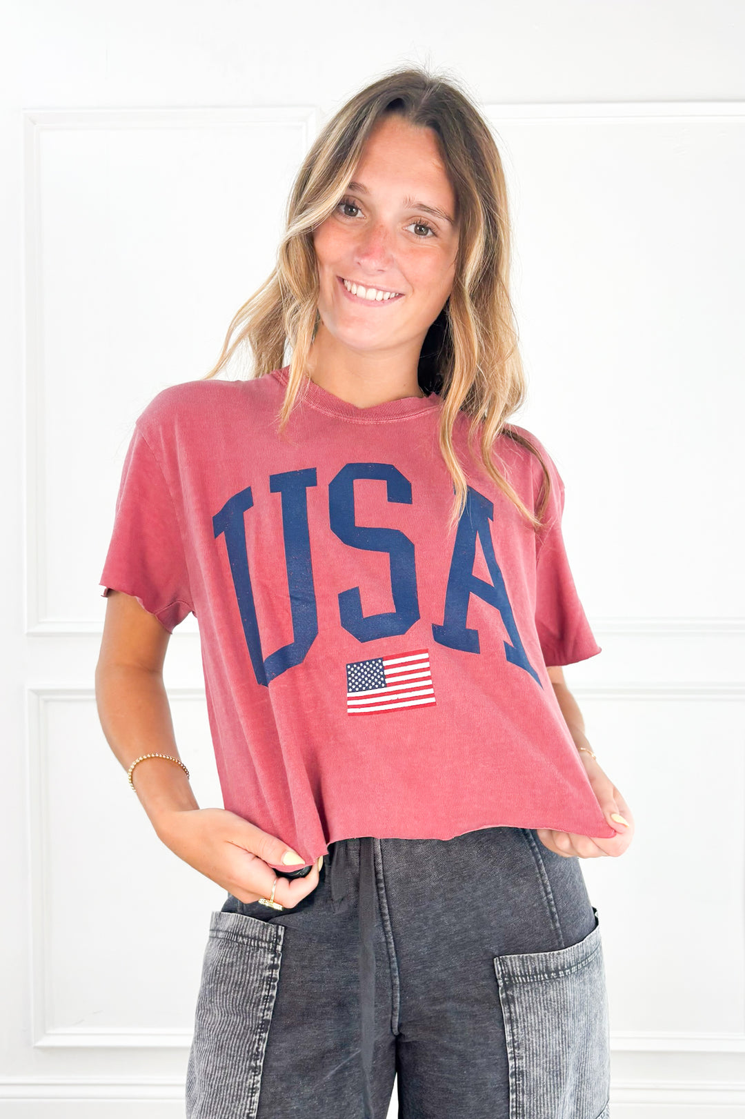 USA Cropped Graphic Tee