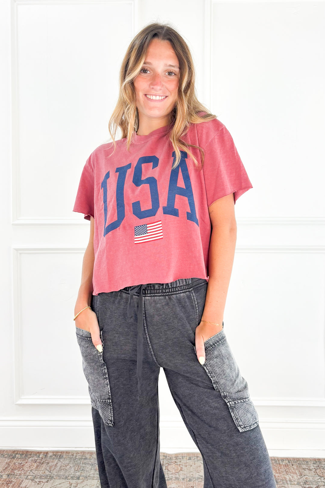 USA Cropped Graphic Tee