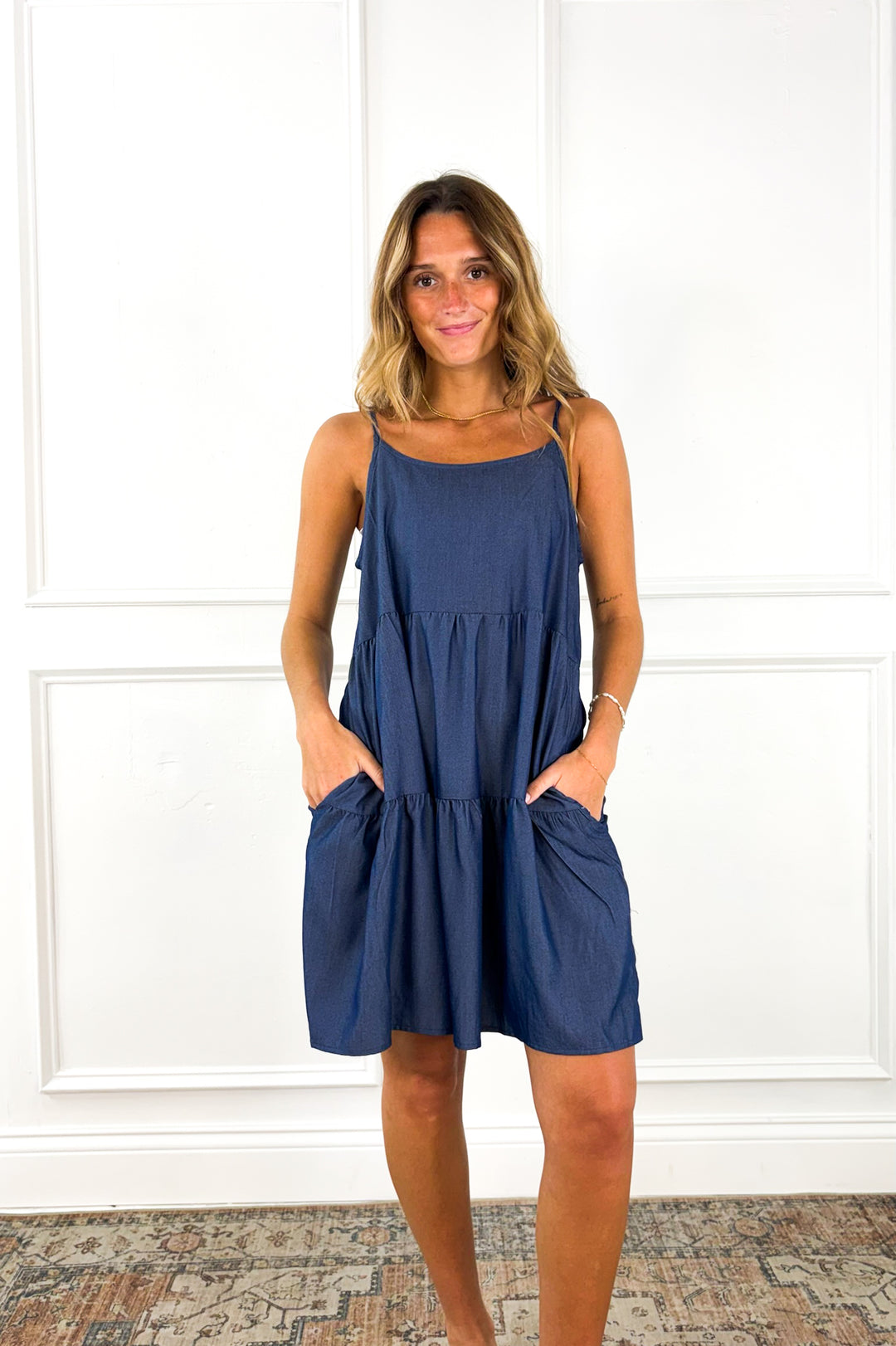 Easy Living Tiered Mini Dress