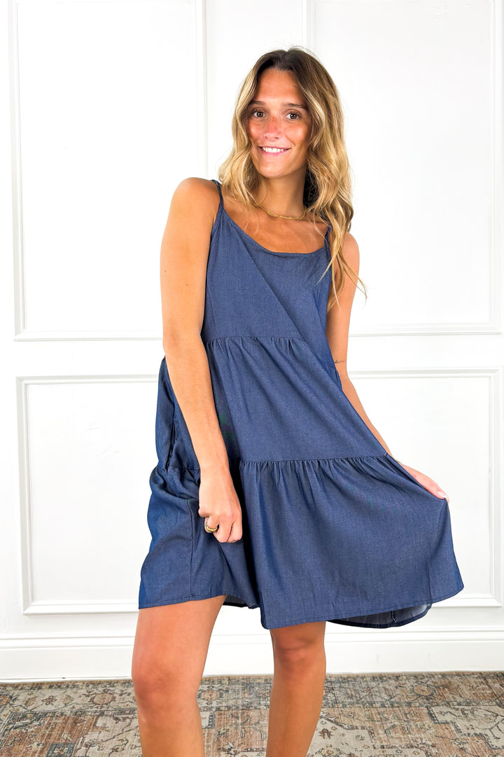 Easy Living Tiered Mini Dress
