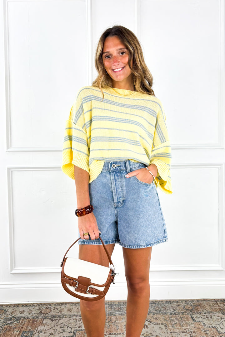 Lemon Bay Striped Sweater Top