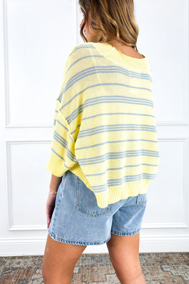 Lemon Bay Striped Sweater Top