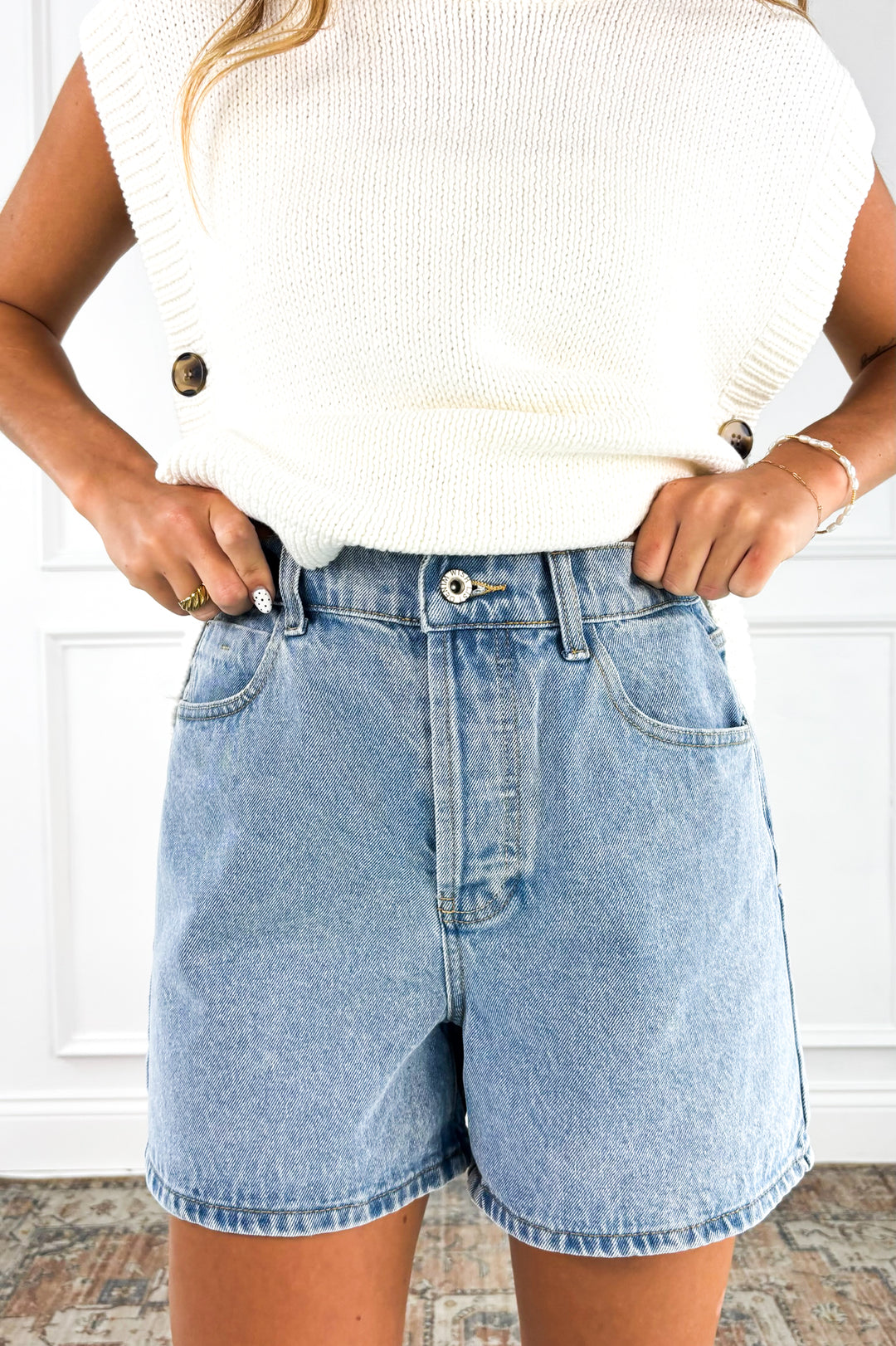 Classic Cotton Denim Shorts
