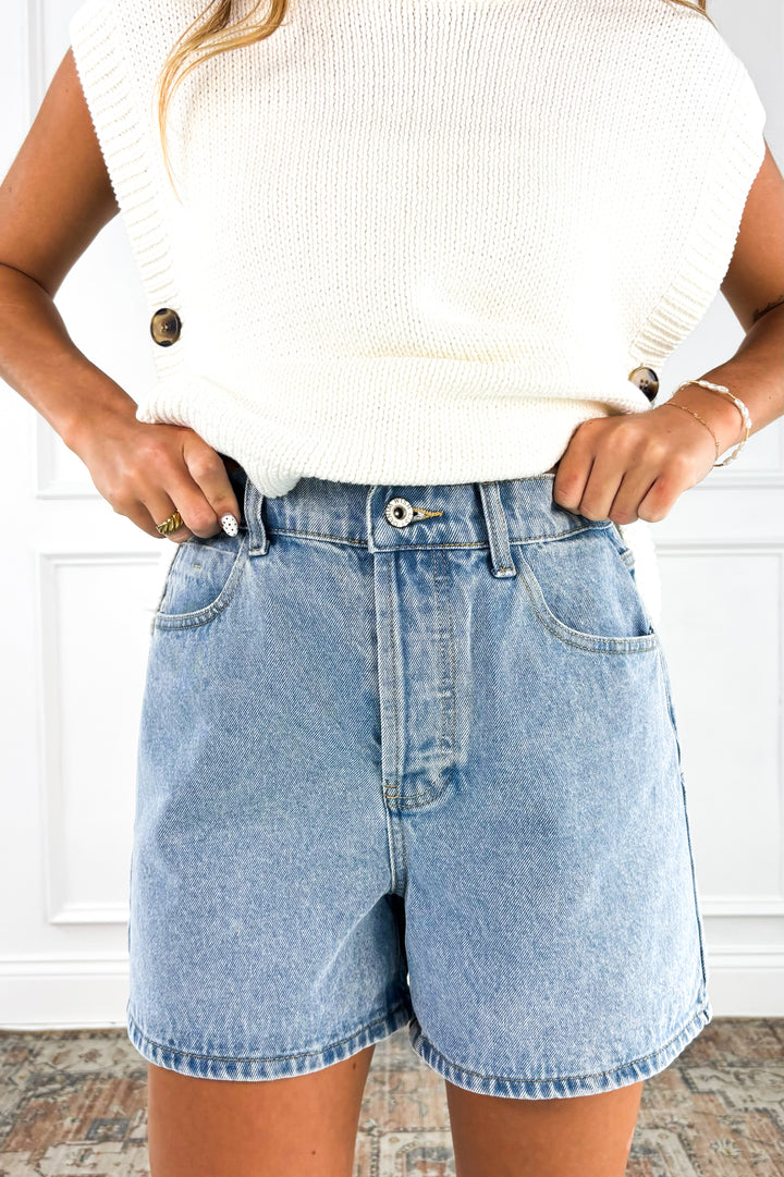Classic Cotton Denim Shorts
