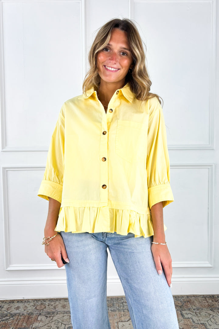 Ivory Meadow Peplum Knit Top
