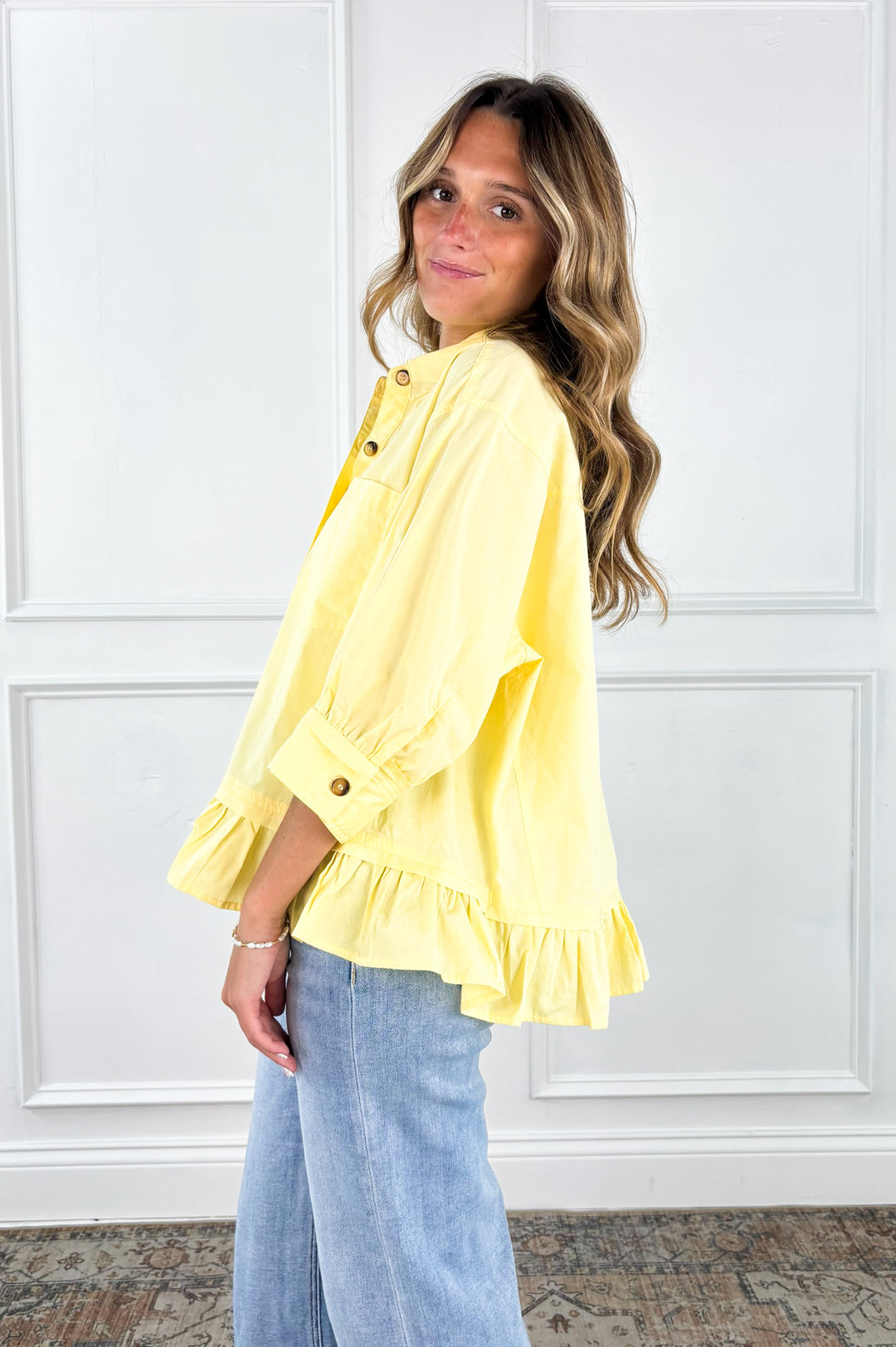 Ivory Meadow Peplum Knit Top