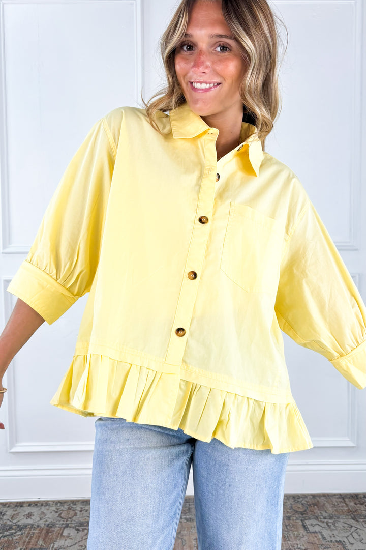 Ivory Meadow Peplum Knit Top
