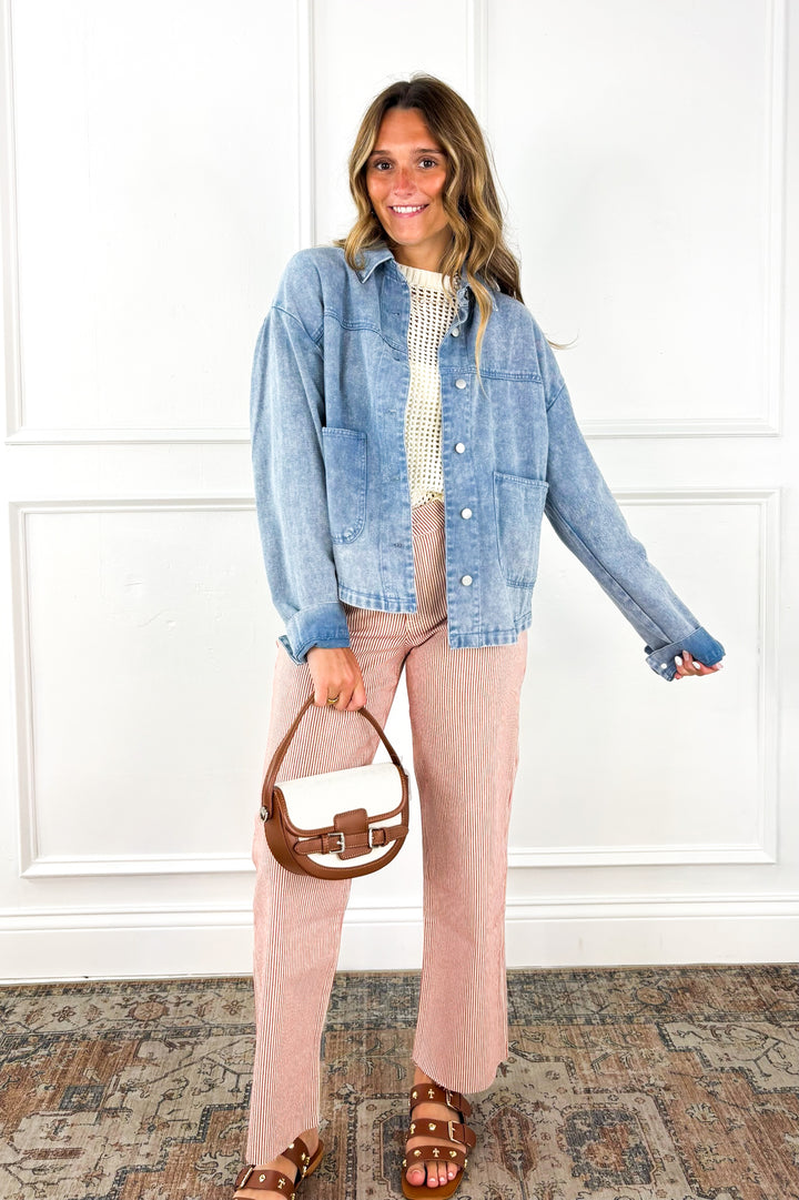 Easygoing Days Washed Denim Button Up
