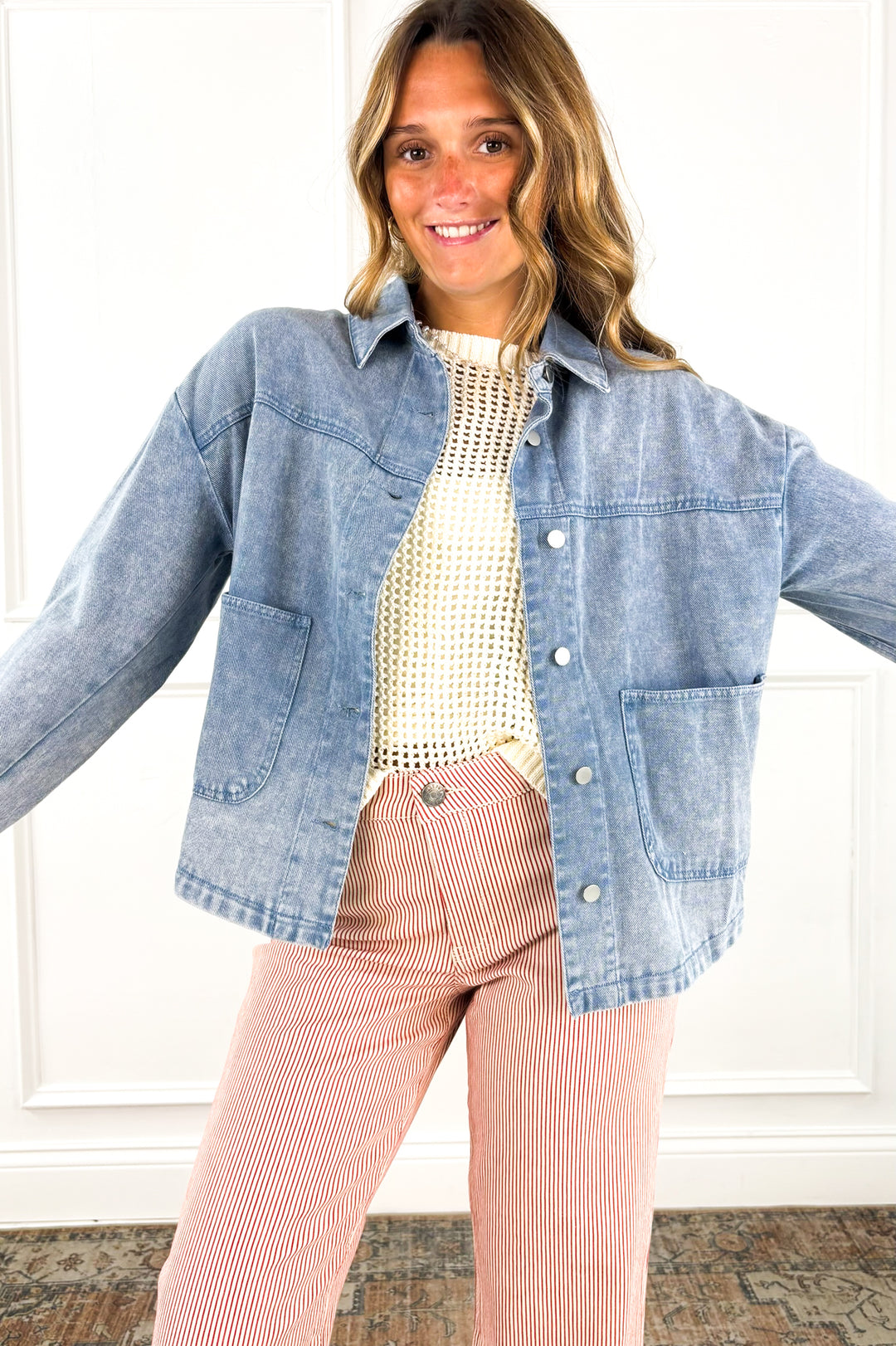 Easygoing Days Washed Denim Button Up