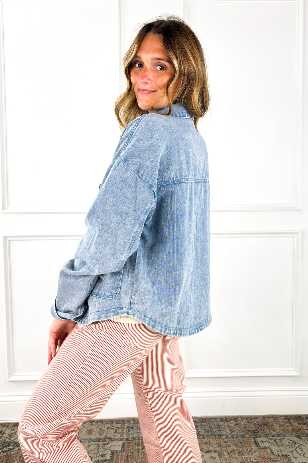 Easygoing Days Washed Denim Button Up