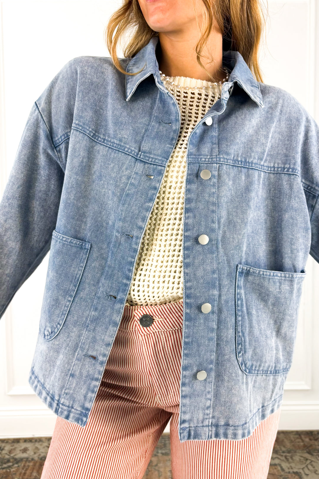 Easygoing Days Washed Denim Button Up