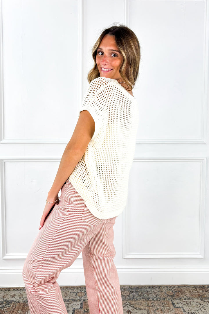 Coastal Mesh Sweater Top
