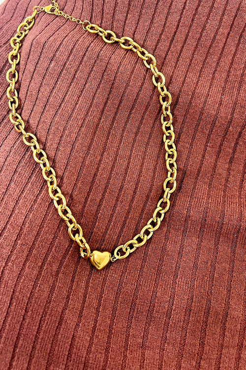 18K Gold Dipped Tarnish Free Heart Necklace