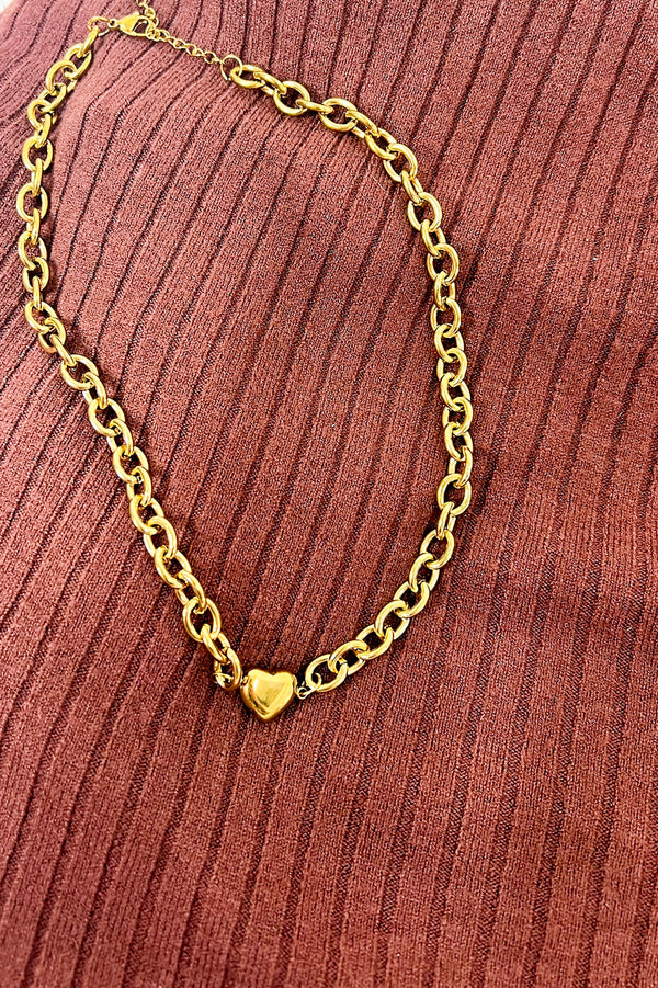 18K Gold Dipped Tarnish Free Heart Necklace