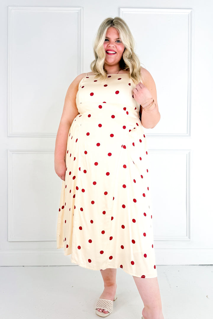 Curvy Polka Dot Picnic Midi Dress