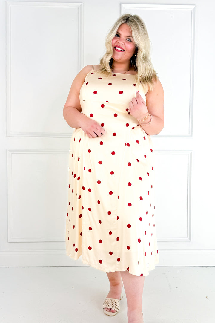 Curvy Polka Dot Picnic Midi Dress