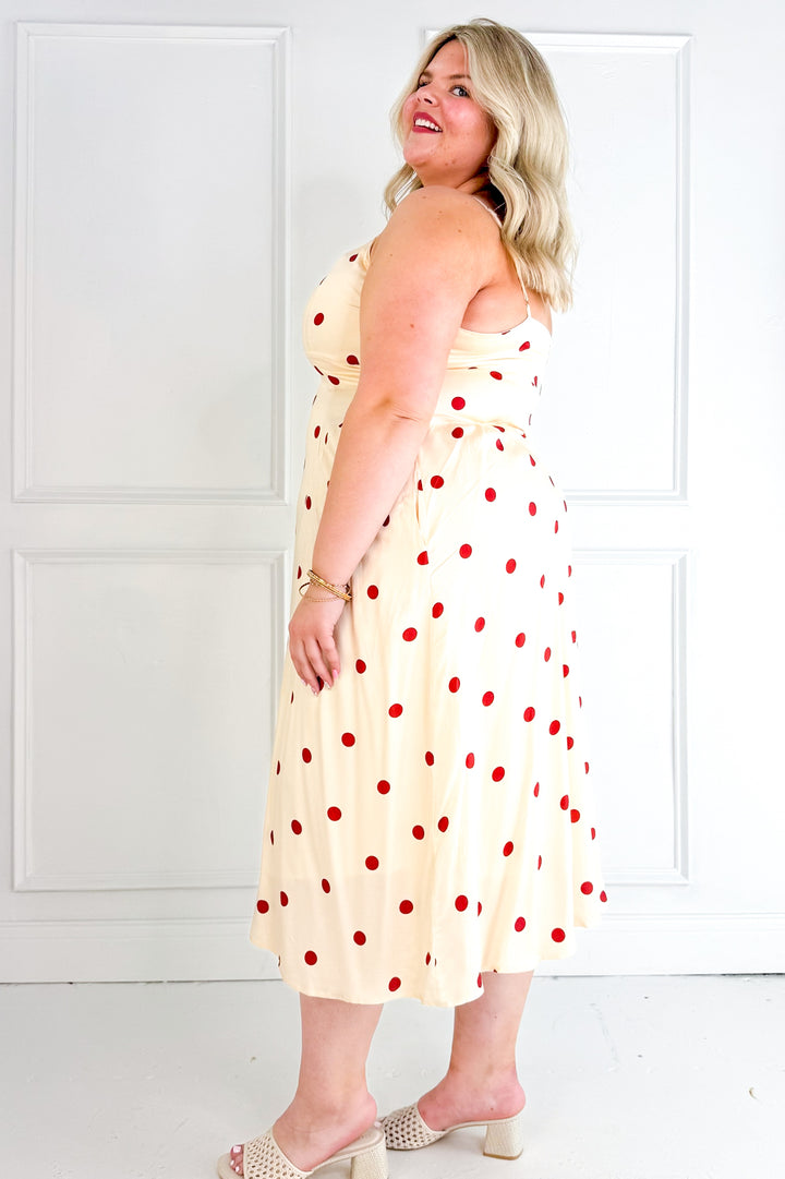 Curvy Polka Dot Picnic Midi Dress