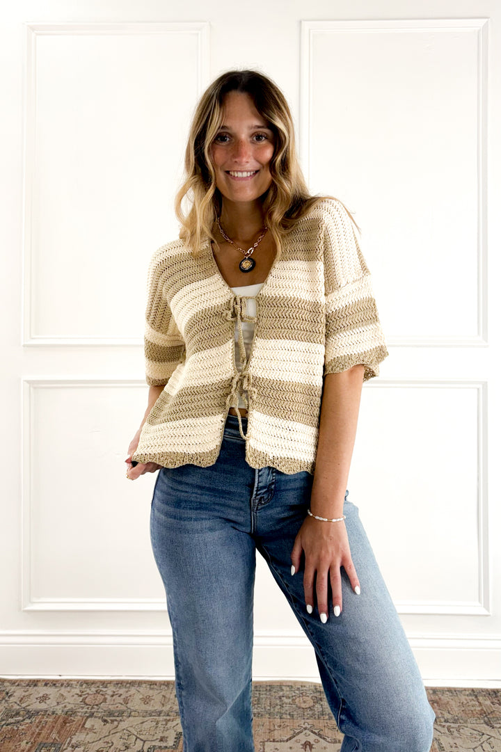 Sage Harbor Tie Cardigan