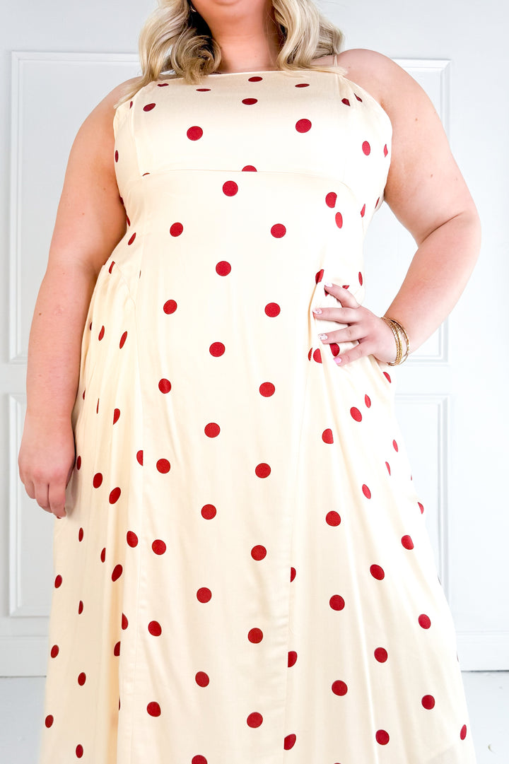Curvy Polka Dot Picnic Midi Dress
