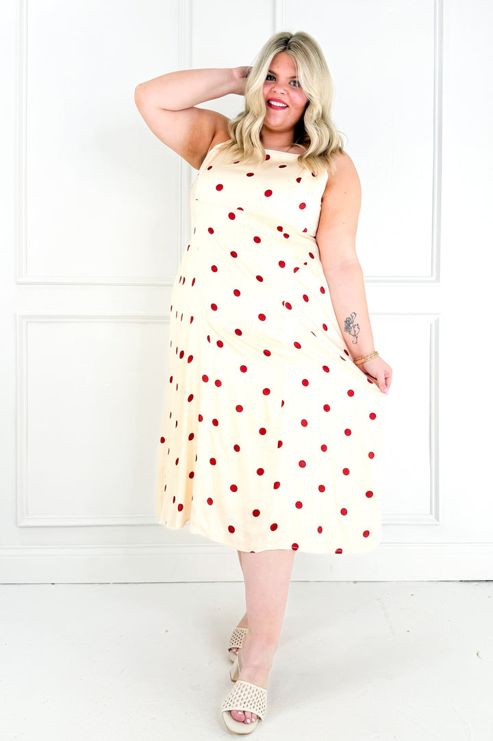 Curvy Polka Dot Picnic Midi Dress
