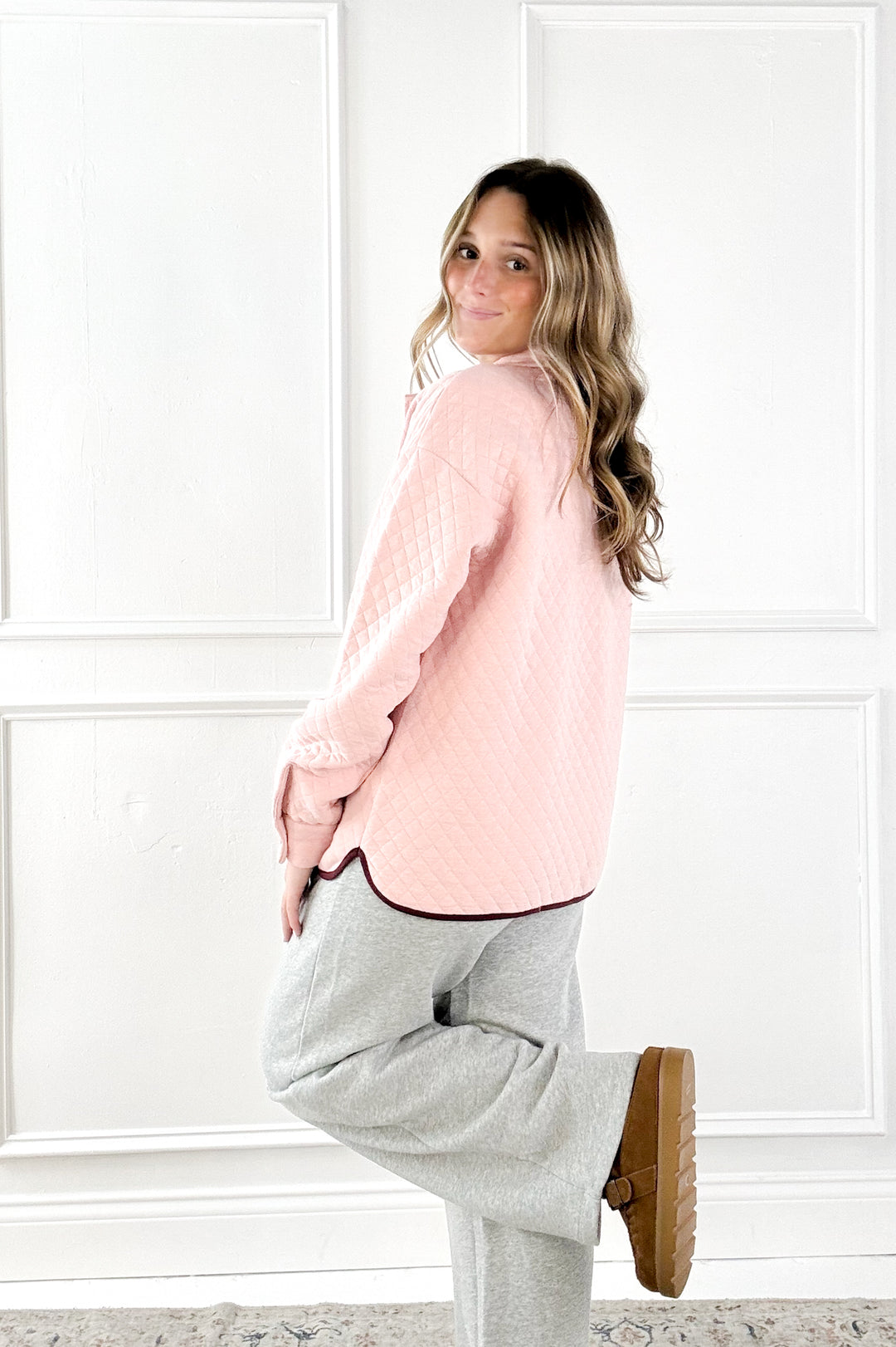 Quilted Zip Front Jacket with Side Pockets