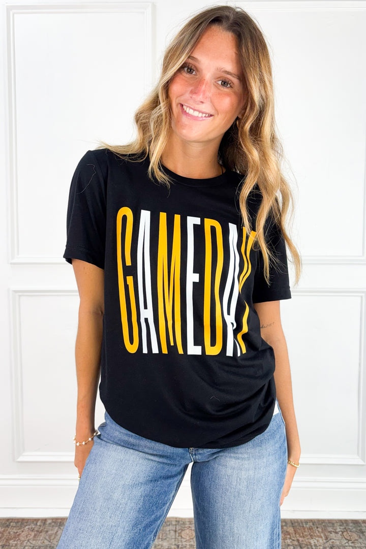 Tall White & Gold Game Day Graphic Tee