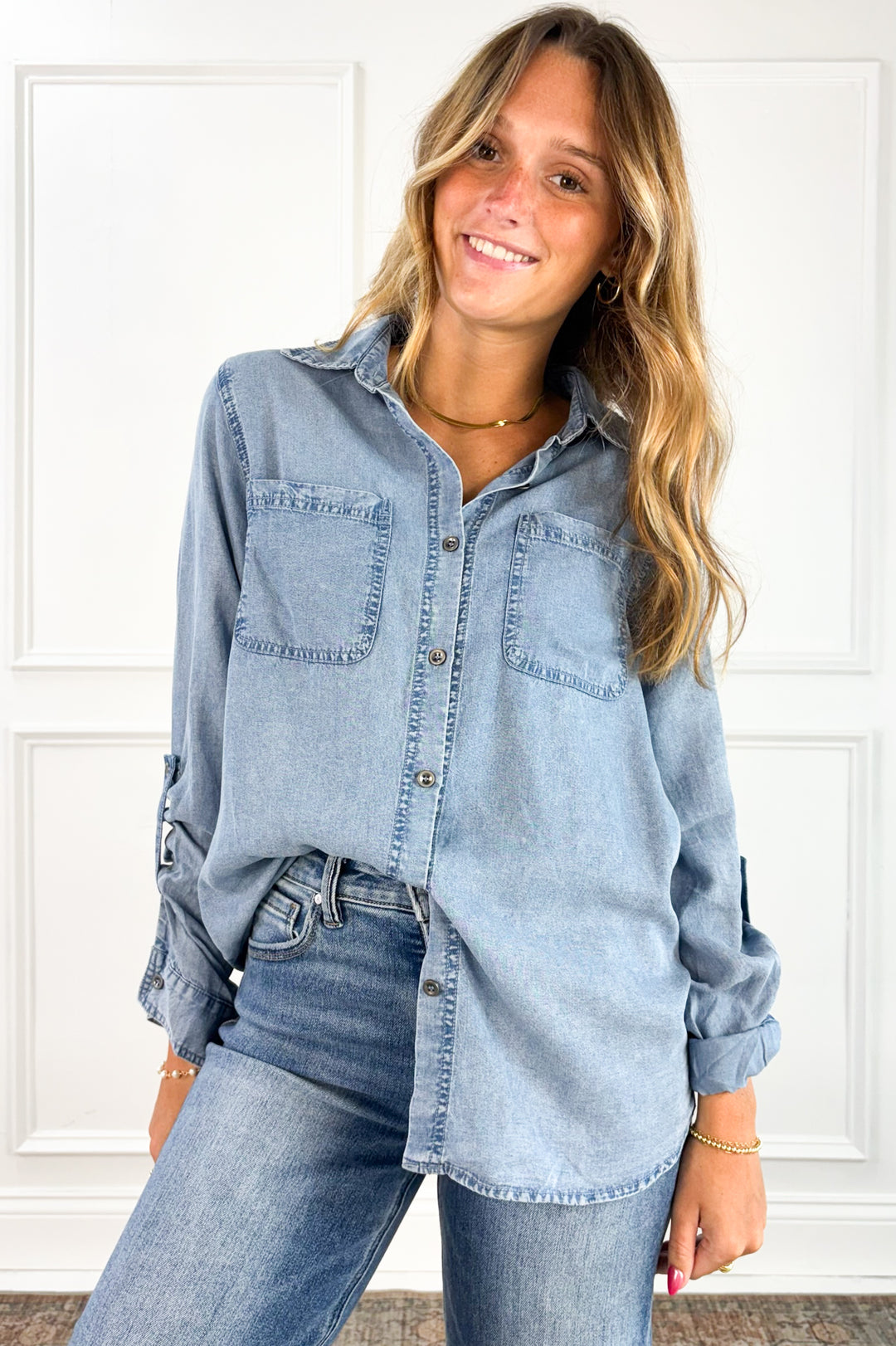 Weekend Drift Chambray Button Down