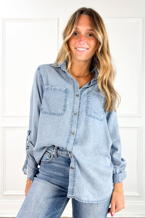 Weekend Drift Chambray Button Down