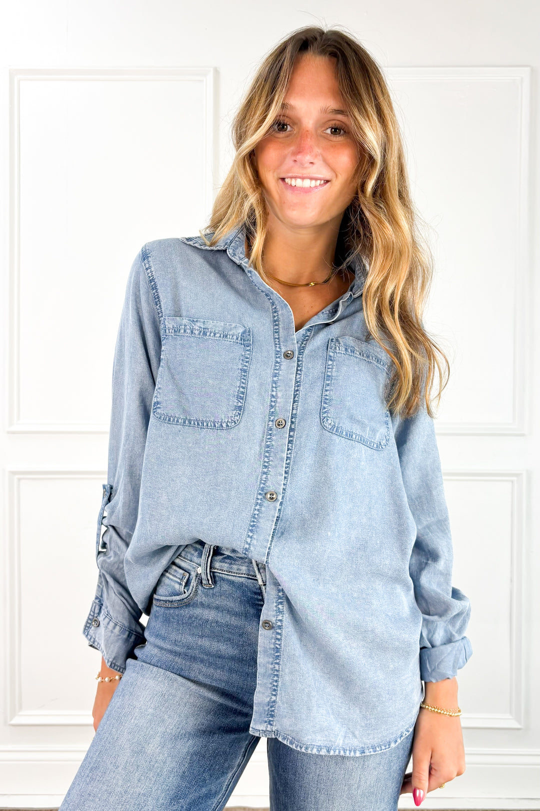 Weekend Drift Chambray Button Down